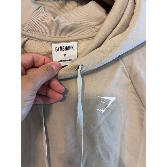 Gymshark women pullover cropped sz Medium cream hoodie gym workout beige - Picture 6 of 9